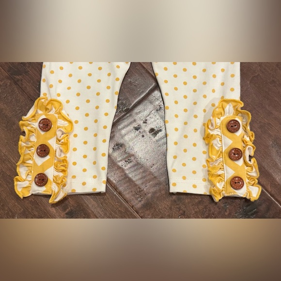 Swoon Baby 12M Baby Yellow Polka Dot Legging Pants Ruffle Button Bottom Detail - Picture 3 of 8